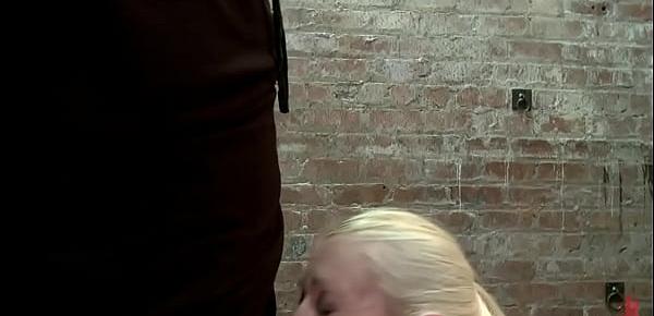 Hogtied suspended blonde face fucked